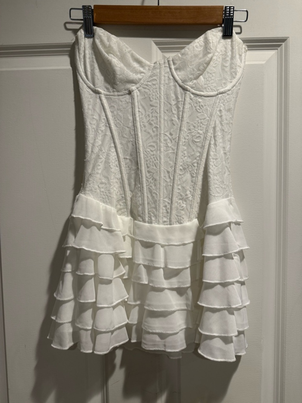 White Lace Ruffle Chemise Slip